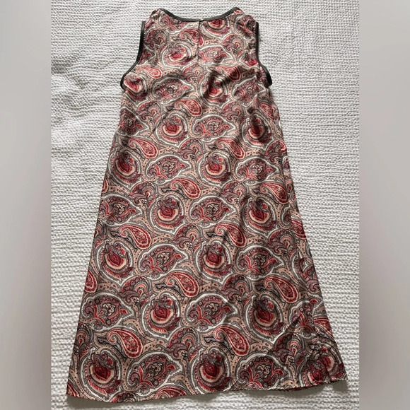 Massimo Dutti 100% Silk Pink Paisley Feminine Sleeveless Dress Floral Luxury - Picture 9 of 9